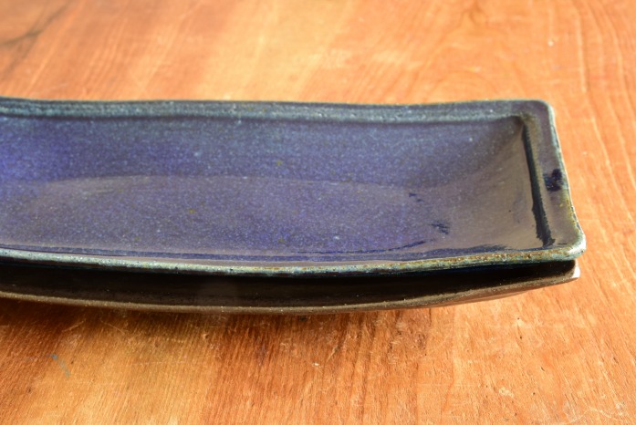 中村恵子｜インディゴ角皿(大) 和にも洋にもつかえて重宝するお皿です。