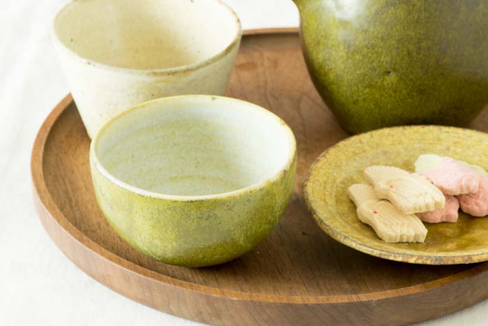 中村恵子｜深緑釉丸湯呑 お気に入りのお茶セットで楽しみましょう。