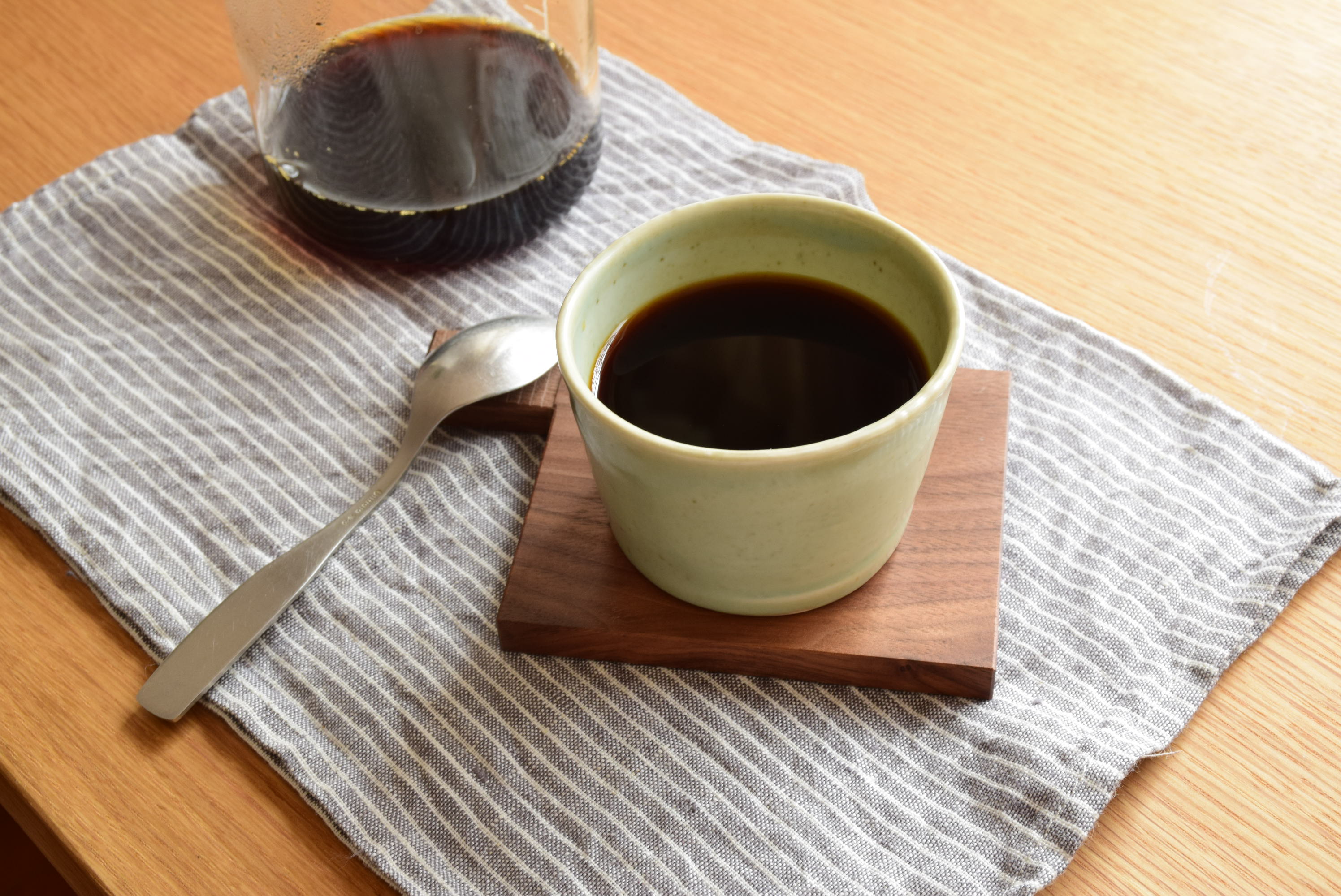 Semi-Aco　加賀雅之｜カッティングコースター(ブラックウォールナット) コーヒー　ささやかな贅沢